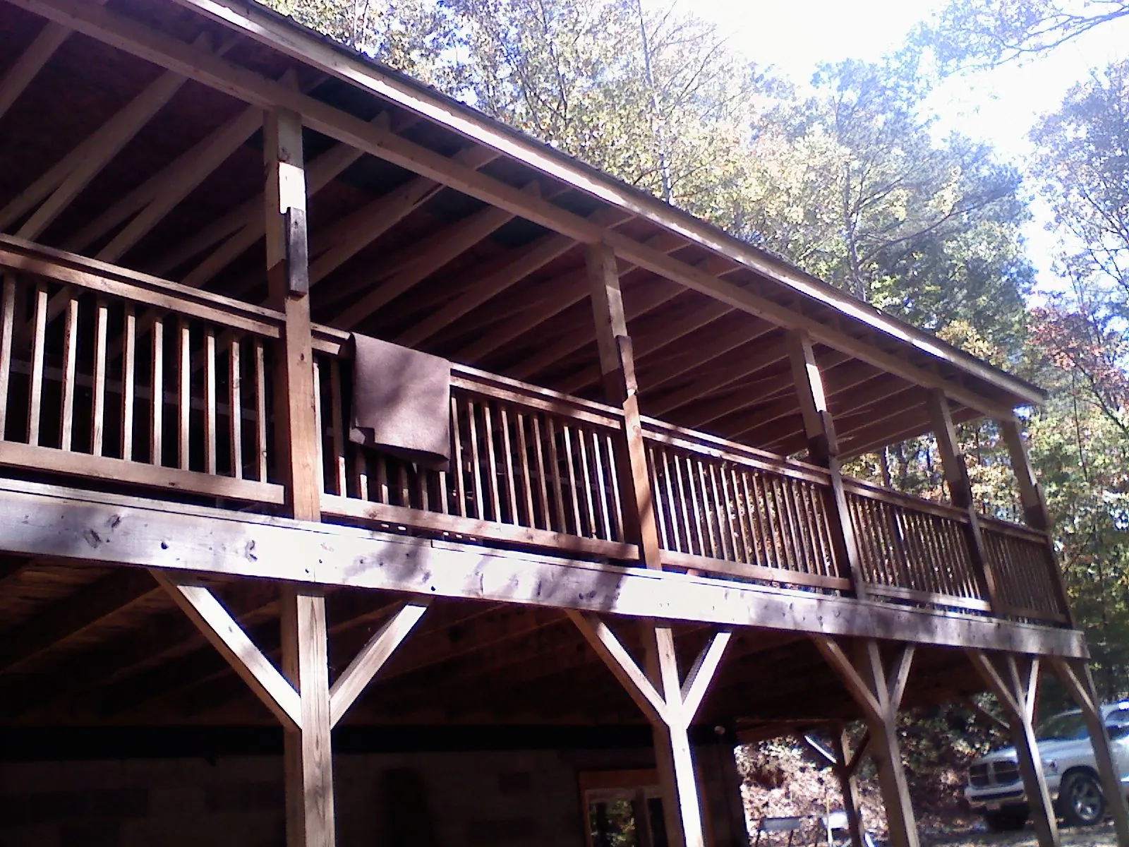 Timber framing under a new elevated porch and deck — Roof Leak Repair in Wauregan by Roofing Brothers